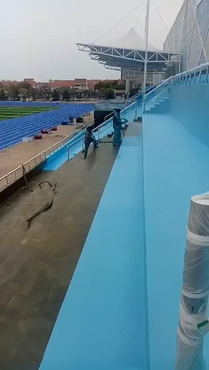Football field polyurea spray